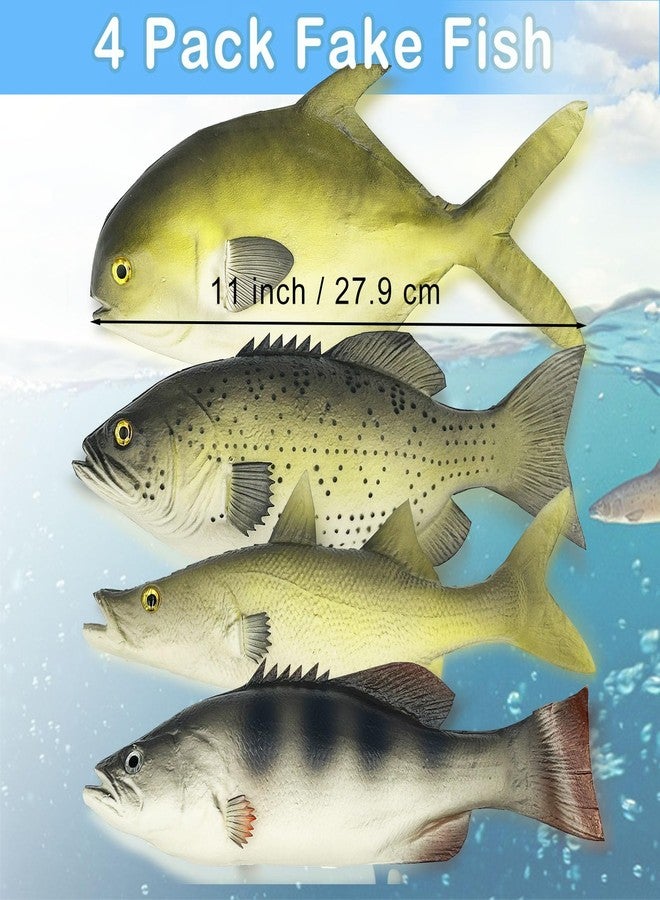 Nexboraque 4 Pack Fake Fish, 11 Inch Artificial Fish Models Simulated Pretend Realistic Fish Lifelike Sea Fish for Party Display, Kitchen Decor, Photography Props, 4 Types - Image 2